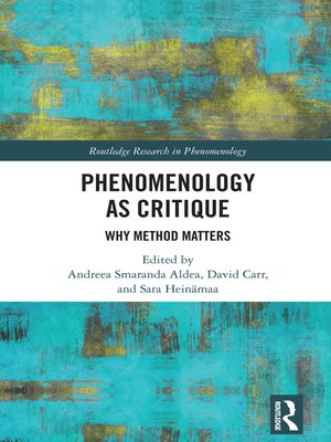 cover image of Phenomenology as Critique